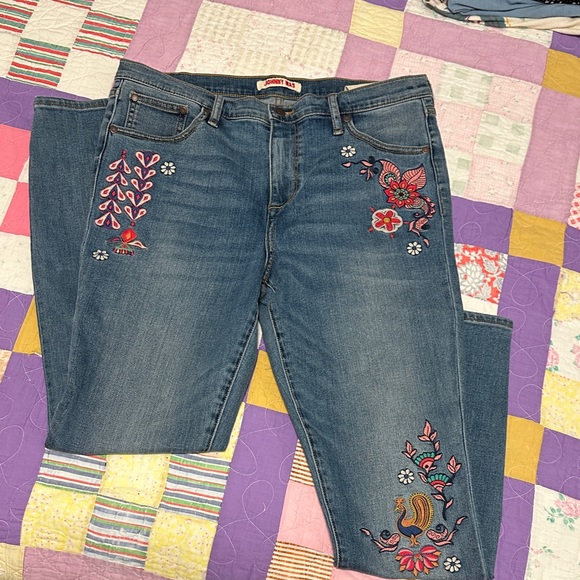 Johnny Was Denim - Johnny Was Blue Embroidered Straight Leg Jeans
